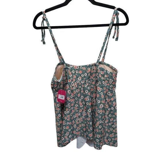 NWT Maternity Tankini Top Isabel Maternity Green Floral Women's Size Large - Picture 2 of 8